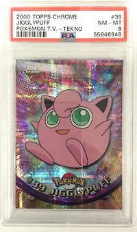 2000 Topps Chrome Pokemon T.v. 39 Jigglypuff Tekno PSA 8