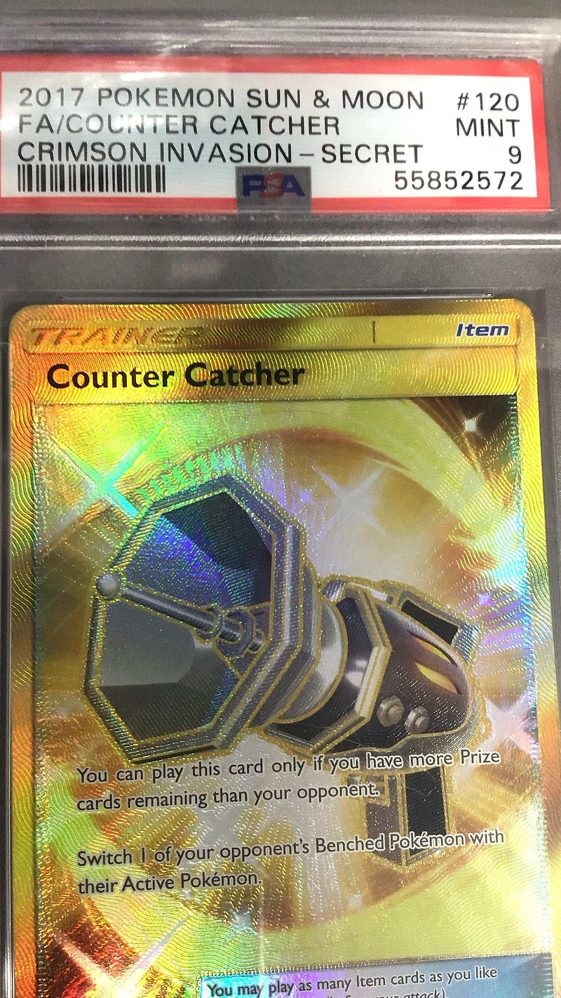 2017 Pokemon Sun & Moon Crimson Invasion 120 Full Art/counter Catcher Secret PSA