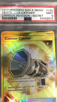 2017 Pokemon Sun & Moon Crimson Invasion 120 Full Art/counter Catcher Secret PSA