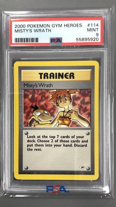 2000 Pokemon Gym Heroes 114 Misty's Wrath PSA 9