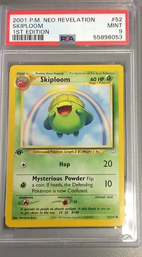 2001 Pokemon Neo Revelation 1st Edition 52 Skiploom PSA 9
