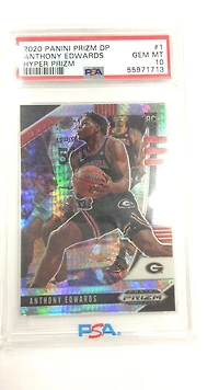 2020 Panini Prizm Draft Picks 1 Anthony Edwards Hyper Prizm PSA 10