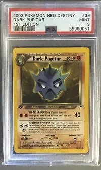 2002 Pokemon Neo Destiny 38 Dark Pupitar 1st Edition PSA 9