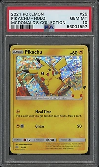 2021 Pokemon Mcdonald's Collection 25 Pikachu-holo PSA