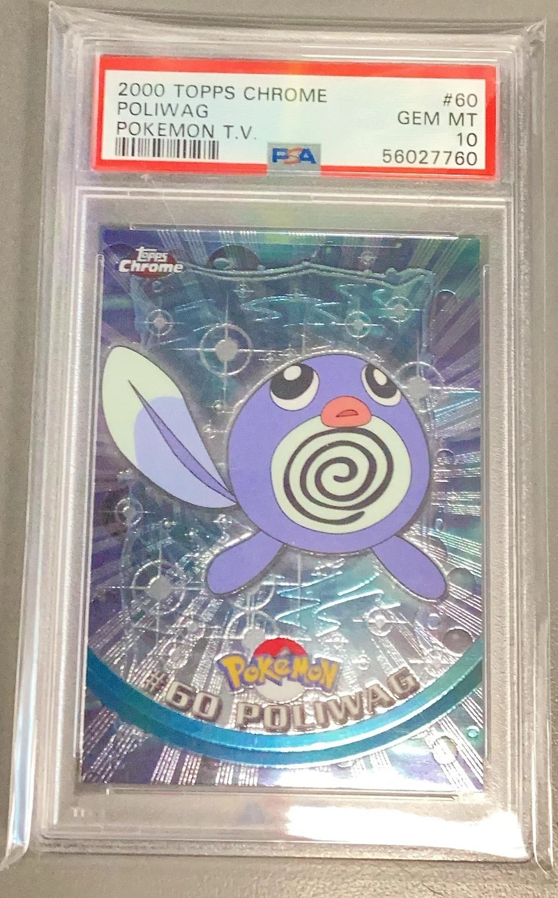 2000 Topps Chrome Pokemon T.v. 60 Poliwag PSA 10
