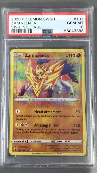 2020 Pokemon Sword & Shield Vivid Voltage 102 Zamazenta PSA 10