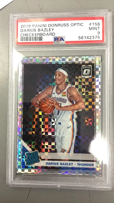2019 Panini Donruss Optic 156 Darius Bazley Checkerboard PSA 9