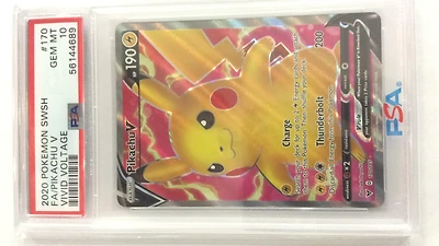 2020 Pokemon Sword & Shield Vivid Voltage 170 Fa/pikachu V PSA