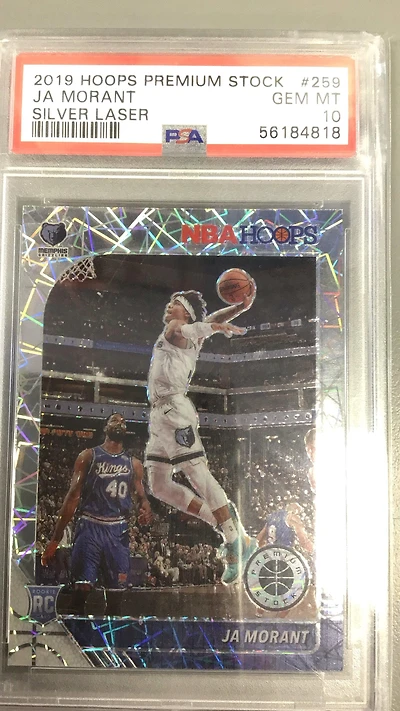 2019 Panini Hoops Premium Stock Ja Morant Silver Laser PSA 10