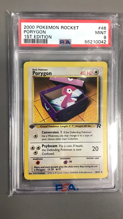 2000 Pokemon Rocket 48 Porygon PSA