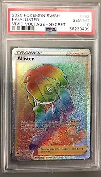 2020 Pokemon Sword & Shield Vivid Voltage 192 Full Art/allister Secret PSA