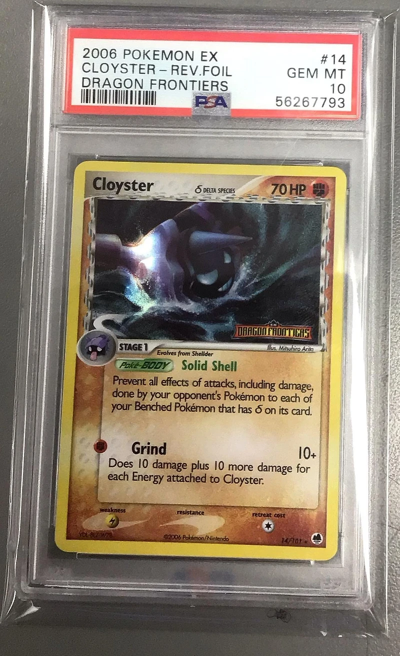 2006 Pokemon Ex Dragon Frontiers 14 Cloyster-reverse Foil PSA 10