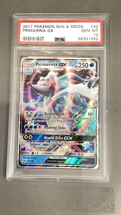 2017 Pokemon Sun & Moon 42 Primarina Gx PSA
