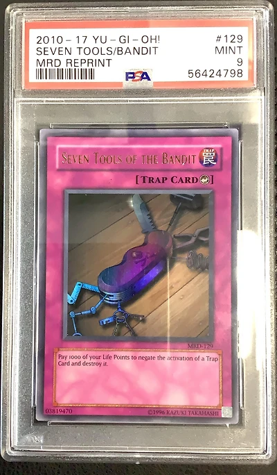 2010-2017 Yu-gi-oh! Metal Raiders Reprint 129 Seven Tools Of The Bandit PSA 9