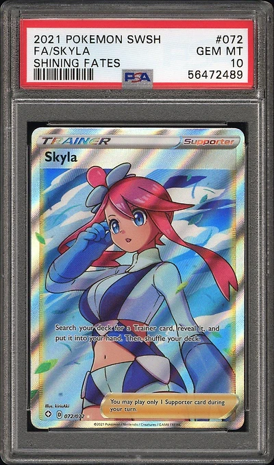 2021 Pokemon Sword & Shield Shining Fates 072 Full Art/skyla PSA