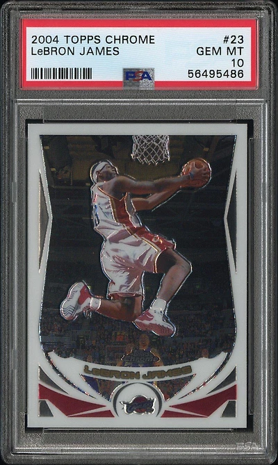 2004 Topps Chrome 23 Lebron James PSA 10