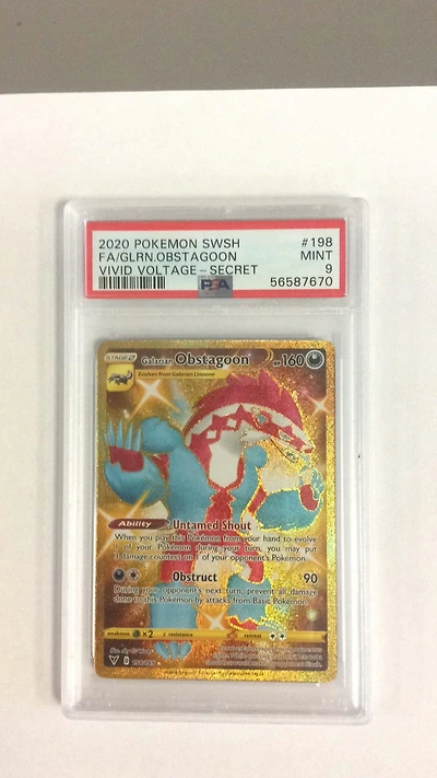 2020 Pokemon Sword & Shield Vivid Voltage 198 Full Art/galarian Obstagoon Secret PSA