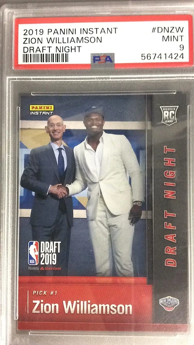 2019 Panini Instant Draft Night Dnzw Zion Williamson PSA 9