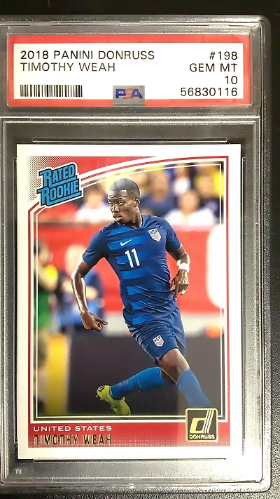 2018 Panini Donruss 198 Timothy Weah PSA 10