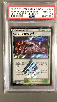 2018 Pokemon Japanese Sun & Moon Ultra Shiny Gx 145 Wondrous Labyrinth-holo PSA 10