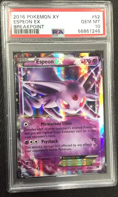 2016 Pokemon Xy Breakpoint 52 Espeon Ex PSA