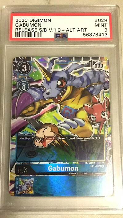 2020 Digimon Release Special Booster Ver.1.0 029 Gabumon Alternate Art PSA 9