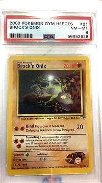 2000 Pokemon Gym Heroes 21 Brock's Onix PSA 8