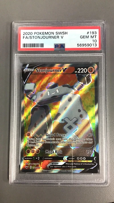 2020 Pokemon Sword & Shield 193 Full Art/stonjourner V PSA 10