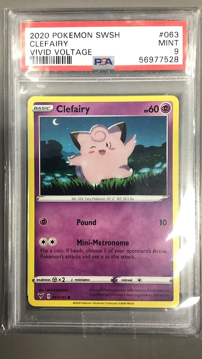 2020 Pokemon Sword & Shield Vivid Voltage 063 Clefairy PSA 9