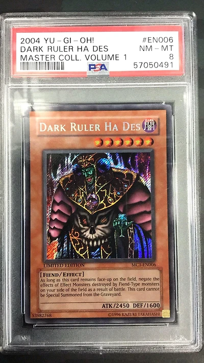 2004 Yu-gi-oh! Master Collection Volume 1 En006 Dark Ruler Ha Des PSA 8