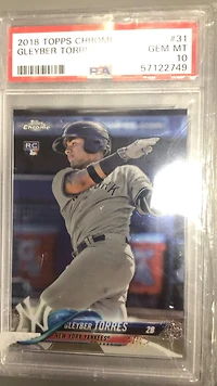 2018 Topps Chrome 31 Gleyber Torres PSA 10