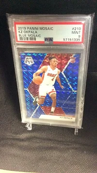 2019 Panini Mosaic 210 Kz Okpala Blue Mosaic PSA 9