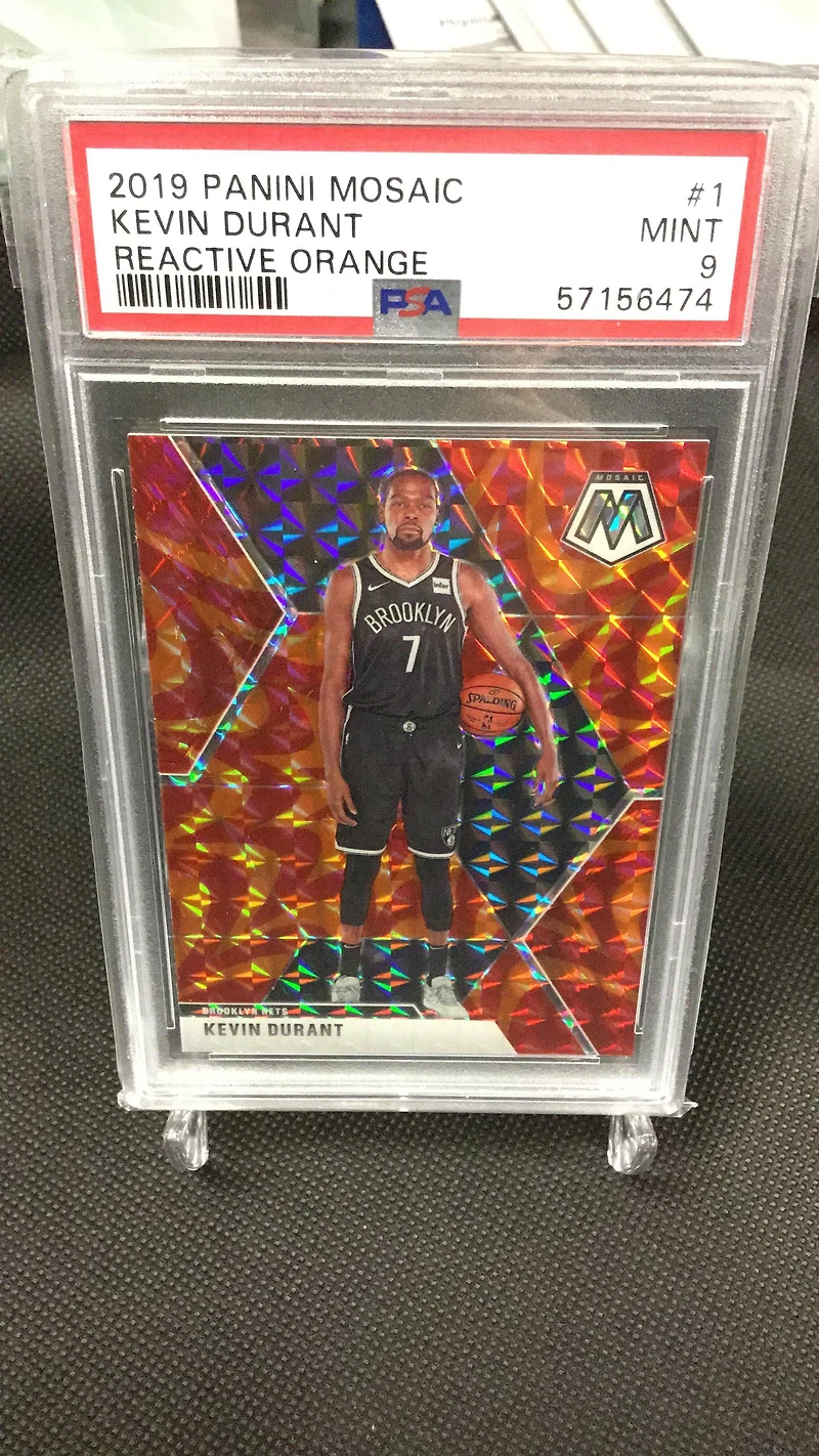 2019 Panini Mosaic 1 Kevin Durant Reactive Orange PSA 9