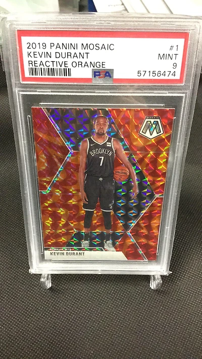 2019 Panini Mosaic 1 Kevin Durant Reactive Orange PSA 9