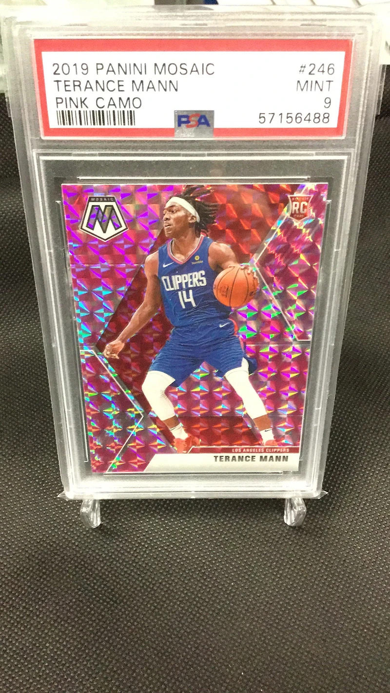 2019 Panini Mosaic 246 Terance Mann Pink Camo PSA 9