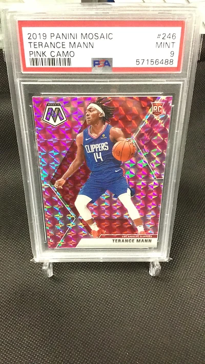 2019 Panini Mosaic 246 Terance Mann Pink Camo PSA 9