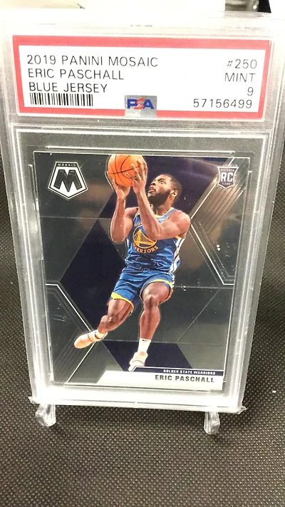 2019 Panini Mosaic 250 Eric Paschall Blue Jersey PSA 9