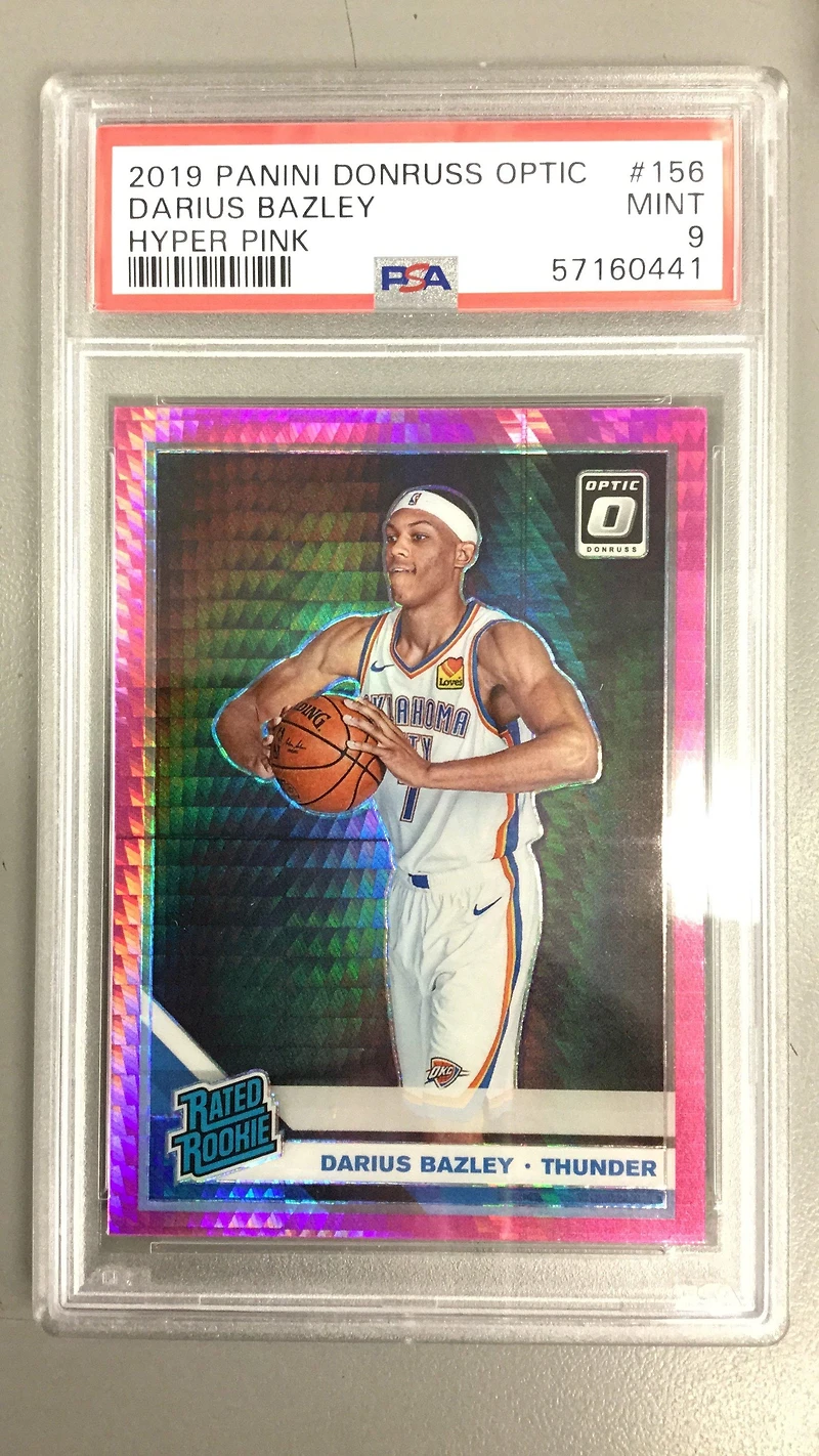 2019 Panini Donruss Optic 156 Darius Bazley Hyper Pink PSA 9