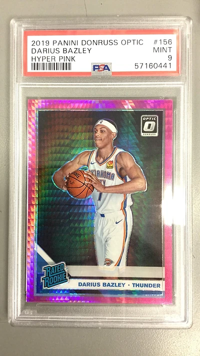 2019 Panini Donruss Optic 156 Darius Bazley Hyper Pink PSA 9