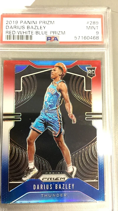 2019 Panini Prizm 289 Darius Bazley Red/white/blue Prizm PSA 9