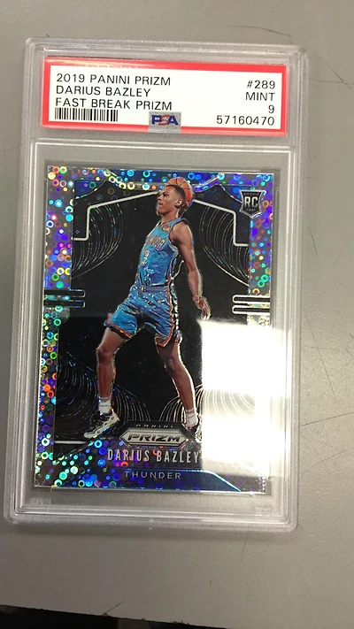 2019 Panini Prizm 289 Darius Bazley Fast Break Prizm PSA 9