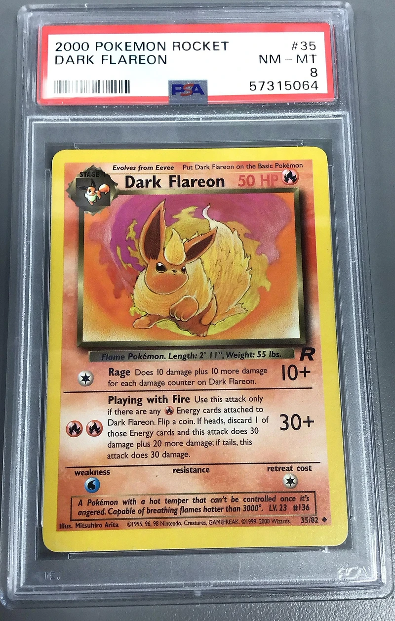 2000 Pokemon Rocket 35 Dark Flareon PSA 8