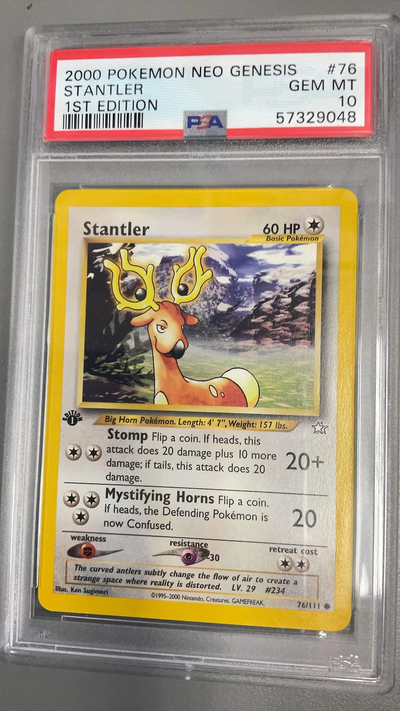 2000 Pokemon Neo Genesis 1st Edition 76 Stantler PSA