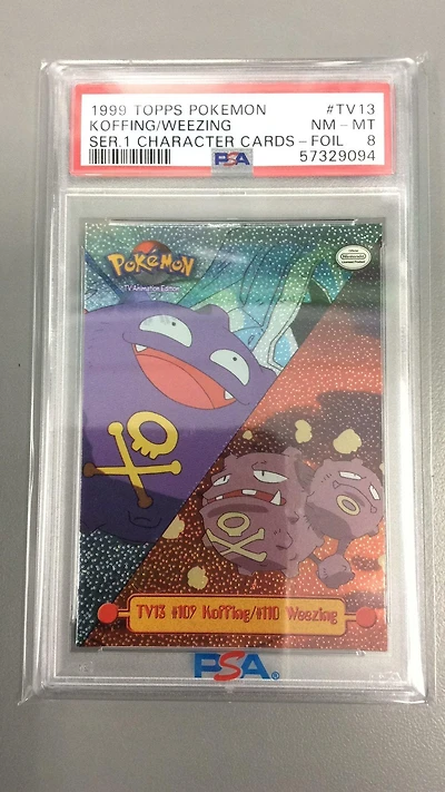 1999 Topps Pokemon Series 1 Character Cards Tv13 Koffing\weezing Foil PSA 8