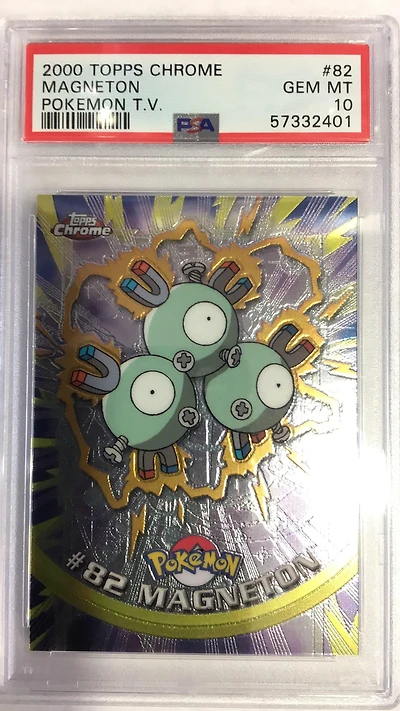 2000 Topps Chrome Pokemon T.v. 82 Magneton PSA 10