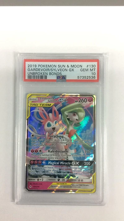 2019 Pokemon Sun & Moon Unbroken Bonds 130 Gardevoir & Sylveon Gx PSA