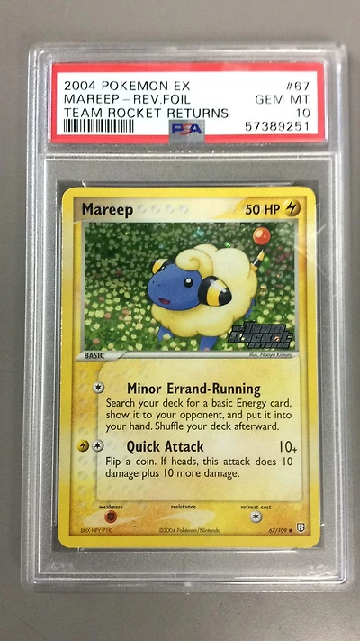 2004 Pokemon Ex Team Rocket Returns 67 Mareep-reverse Foil PSA