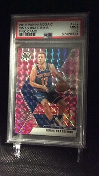 2019 Panini Mosaic 242 Ignas Brazdeikis Pink Camo PSA 9