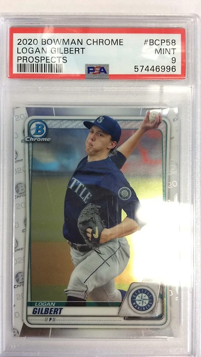 2020 Bowman Chrome Prospects Bcp58 Logan Gilbert PSA 9