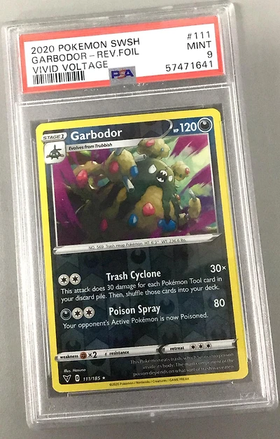 2020 Pokemon Sword & Shield Vivid Voltage 111 Garbodor-reverse Foil PSA 9